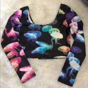 Rainbow jellyfish crop top